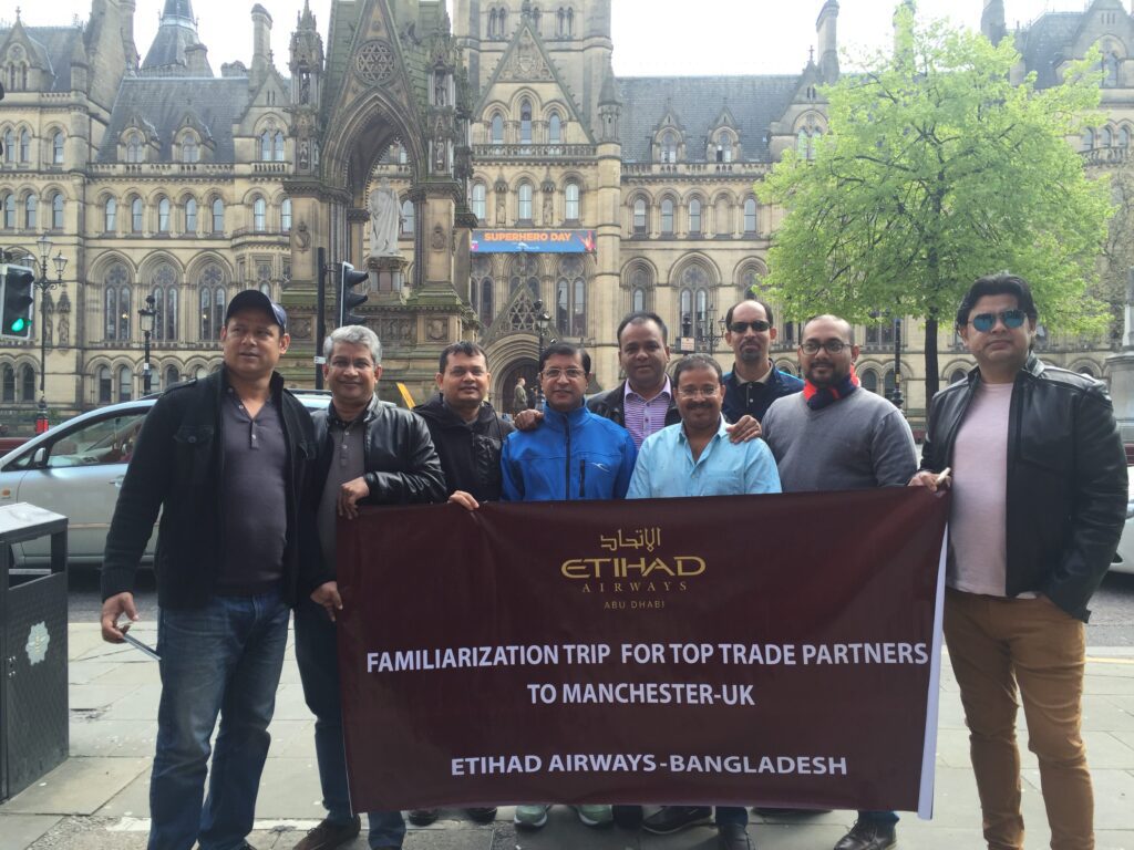 You are currently viewing ETIHAD AIRWAYS HOSTS TOP BANGLADESH TRAVEL AGENTS ON FAMILIARISATION TRIP TO MANCHESTER